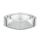 9ct White Gold Diamond Men Wedding Ring