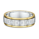 9ct Two Tone Diamond Men Wedding Ring