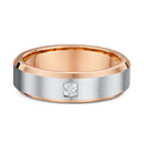 9ct Two Tone Rose Gold and White Gold Diamond Men Wedding Ring