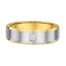9ct Two Tone Yellow Gold and White Gold Diamond Men Wedding Ring