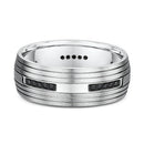 9ct White Gold Diamond Men Wedding Ring