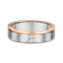 9ct Two Tone White Gold & Rose Gold Diamond Men Wedding Ring
