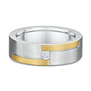 9ct Two Tone Diamond Men Wedding Ring
