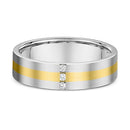 9ct Two Tone Diamond Men Wedding Ring