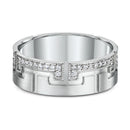 9ct White Gold Diamond Men Wedding Ring