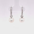 9ct White Gold Huggie Earrings with Australian south sea Pearl