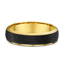 9ct Yellow Gold & Carbon Fiber Men Wedding Ring