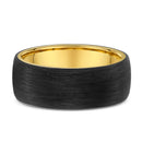 9ct Yellow Gold & Carbon Fiber Men Wedding Ring