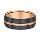9ct Yellow Gold & Carbon Fiber Men Wedding Ring
