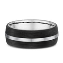 9ct Yellow Gold & Carbon Fiber Men Wedding Ring