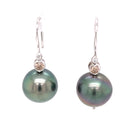 18CT White Gold Tahitian Pearl Earrings