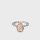 (SOLD)  Platinum & 18ct Rose Gold Pink Diamond Ring