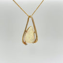 14ct YG Solid White Opal Pendant