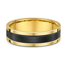 9ct Rose Gold & Carbon Fiber Men Wedding Ring