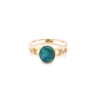 SOLD    18ct Yellow Gold Solid Black Opal Ring