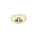 SOLD   18ct Yellow Gold Solid Black Opal Ring