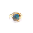 SOLD     18ct Yellow Gold Solid Black Opal Ring