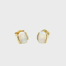14ct YG Solid White Opal Earrings