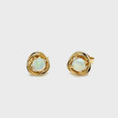 SOLD - 14ct YG Solid White Opal Stud Earrings