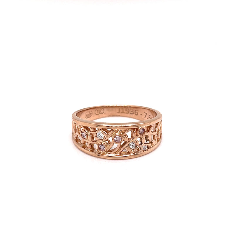 (SOLD) 18ct Rose Gold Pink Diamond Ring