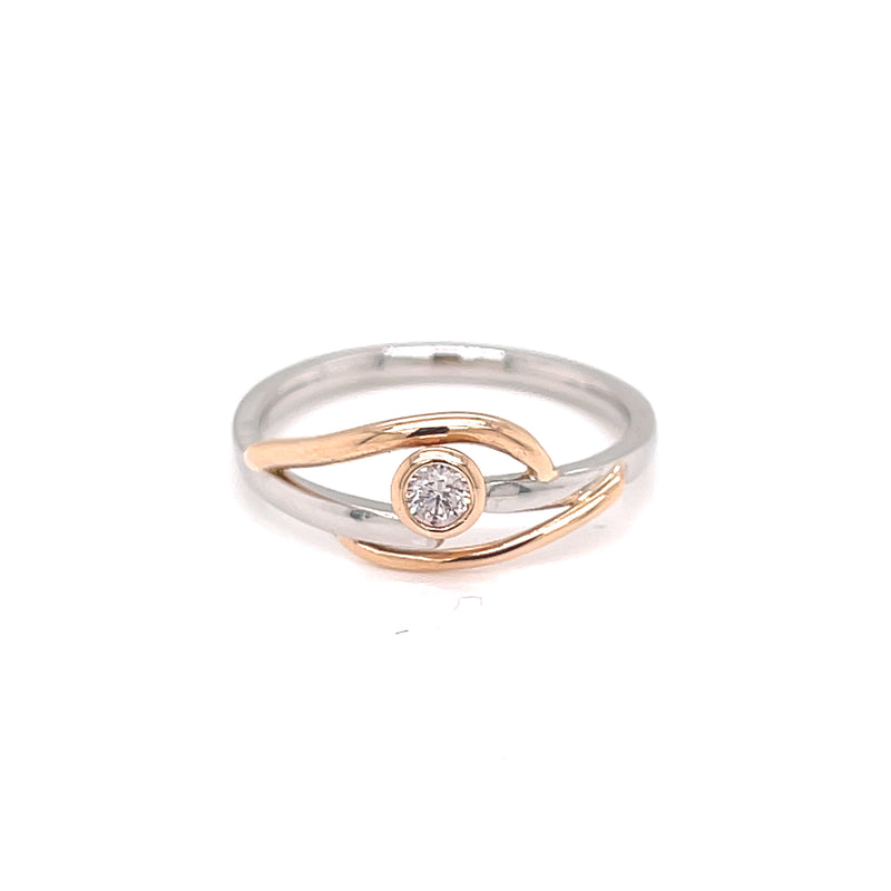 Platinum & 18ct Rose Gold Pink Diamond Ring