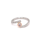 (SOLD)  Platinum & 18ct Rose Gold Pink Diamond Ring