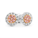 (SOLD) 18ct WG & RG Cluster Diamond Stud Earrings