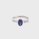 18ct White Gold Ceylon Sapphire and Diamond Ring