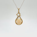 14ct YG Solid White Opal Pendant