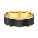 9ct Yellow Gold & Carbon Fiber Men Wedding Ring