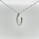 14ct WG Solid White Opal Pendant