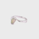 14ct WG Solid White Opal Ring