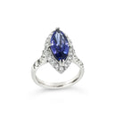 18ct White Gold Tanzanite and Diamond Ring