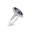 18ct White Gold Tanzanite and Diamond Ring