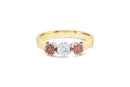 (SOLD)  18ct Yellow Gold and White Gold Cognac Diamond Ring