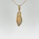14ct YG Solid White Opal Pendant