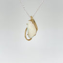 14ct YG Solid White Opal Pendant