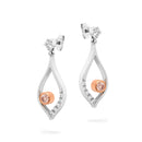 18ct WG & RG Diamond Earrings