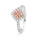 18ct White Gold & Rose Gold Diamond Ring