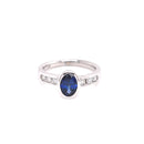 18ct White Gold Ceylon Sapphire and Diamond Ring