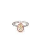 (SOLD)  Platinum & 18ct Rose Gold Pink Diamond Ring
