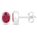 9ct White Gold Ruby Stud Earrings