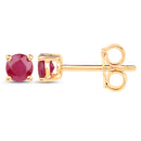 (SOLD)  9ct Yellow Gold Ruby Stud Earrings