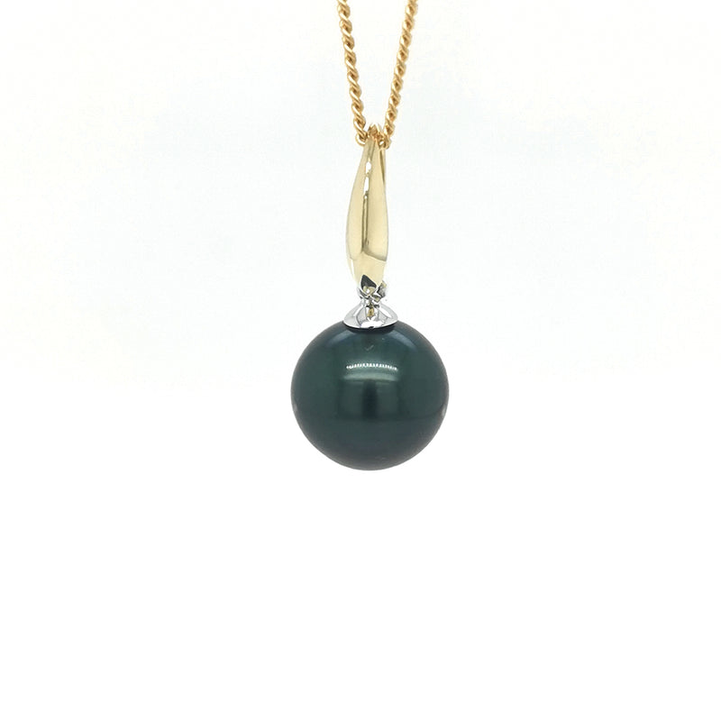 14ct Yellow and White Gold Tahitian Pearl Pendant
