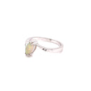 14ct WG Solid White Opal Ring