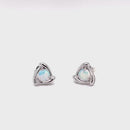 SOLD - 14ct WG Solid White Opal Stud Earrings