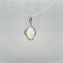 9ct WG Solid White Opal Pendant