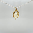 9ct YG Solid White Opal Pendant