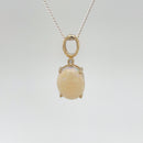 14ct YG Solid White Opal Pendant