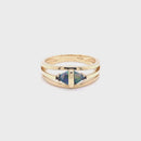 SOLD   18ct Yellow Gold Solid Black Opal Ring